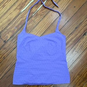 Lavender polka dotted halter top